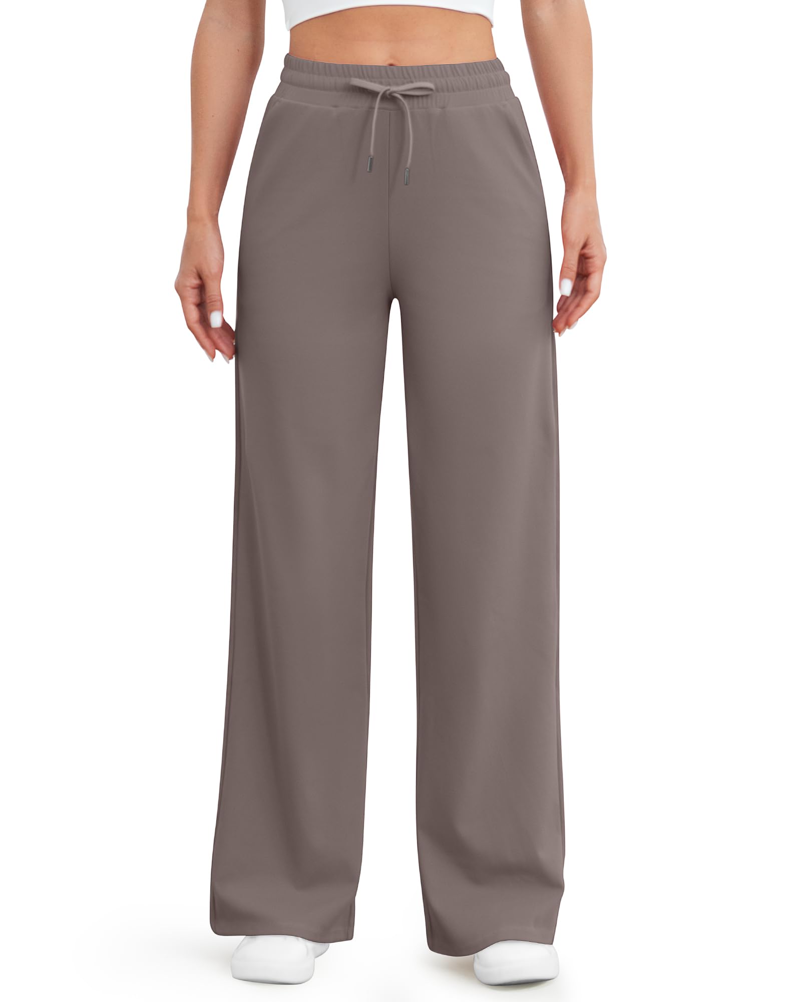 G4Free - EverGoing Wide Leg Mid-Waist Drawstring Casual Pants -GF24J261AA-S