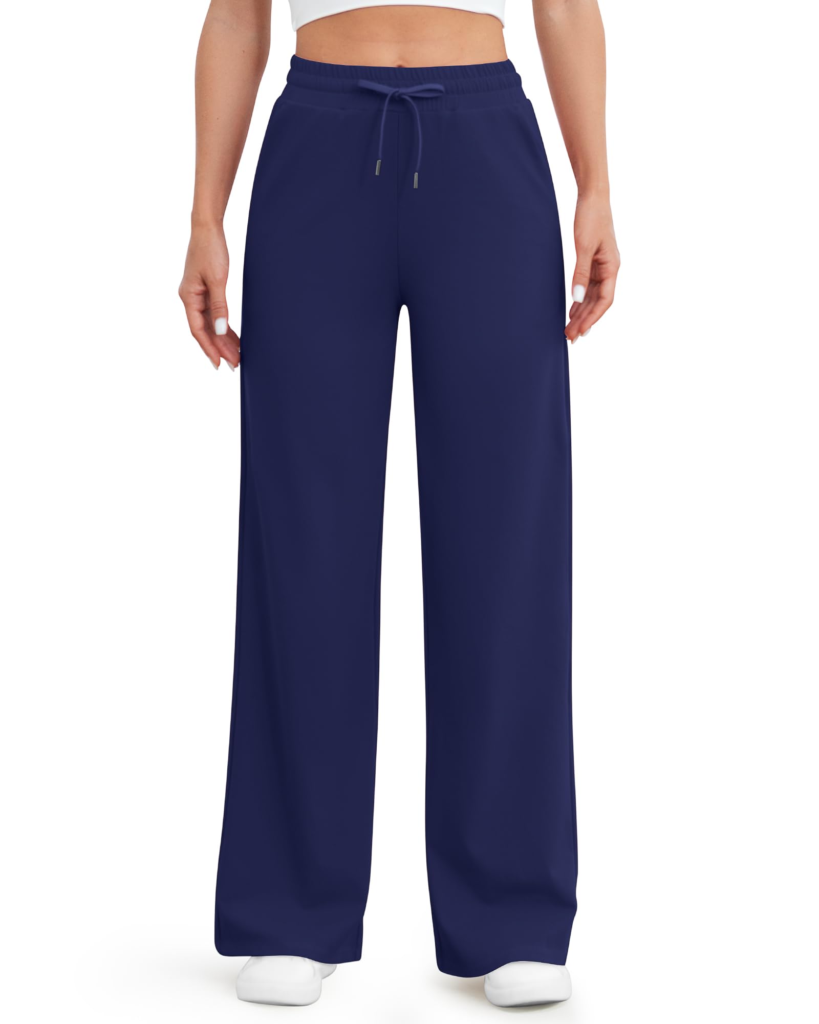 G4Free - EverGoing Wide Leg Mid-Waist Drawstring Casual Pants -GF24J261DA-S