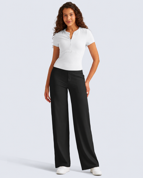 G4Free - EverGoing Wide Leg Yoga Pants Business Casual -GF23J183AF-XS