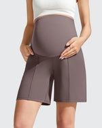G4Free - Evergoing Front Pleats Pockets Maternity Shorts -GF26EY794F001A-S-GF26EY794F001B-M-GF26EY794F001C-L-GF26EY794F001D-XL-GF26EY794F001E-XXL