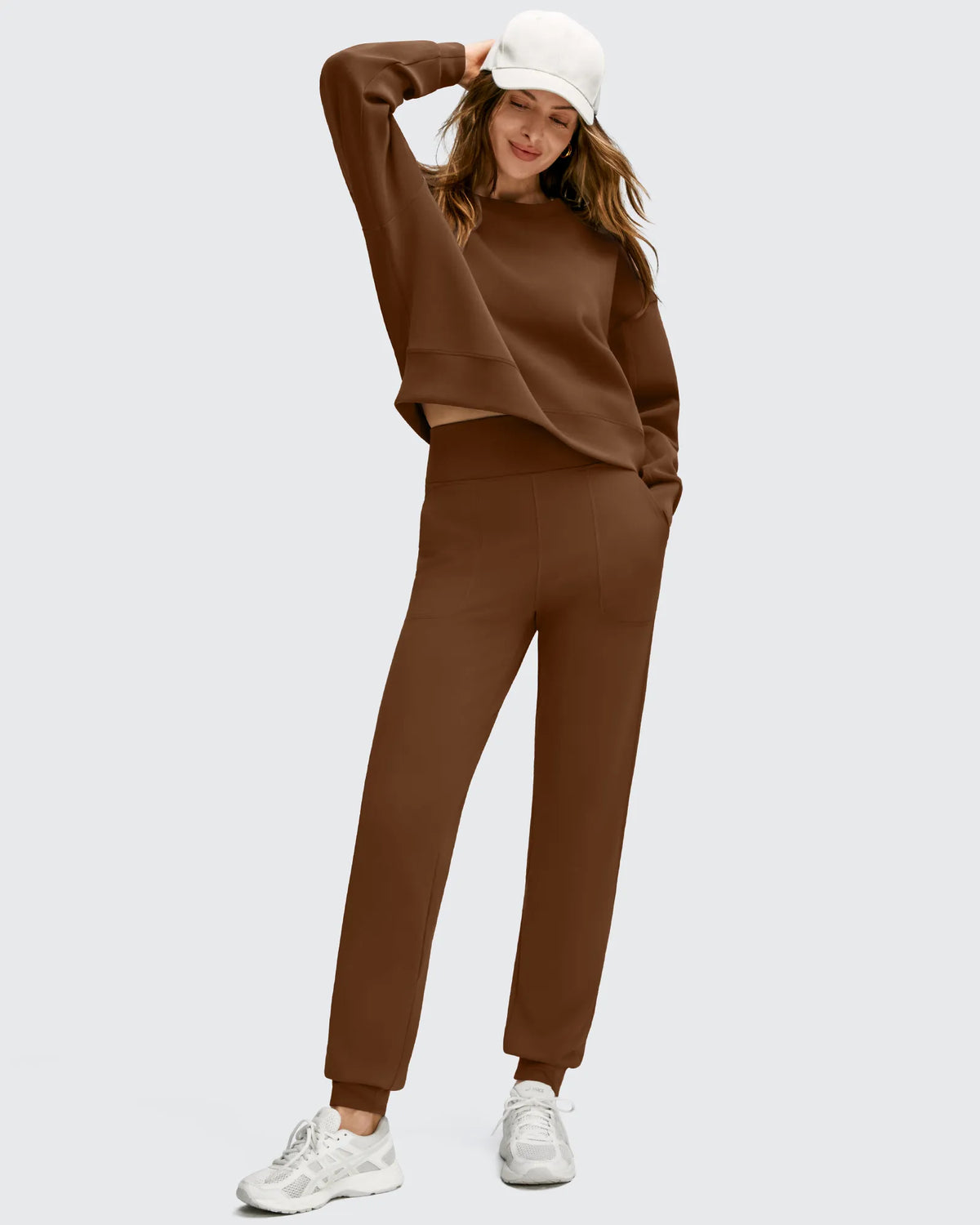 G4Free - Fleece Lined Elastic Cuff Pockets Workout Joggers -GF25D643AA-S-GF25D644AA-S-GF25D645AA-S-GF25D643AB-M-GF25D644AB-M