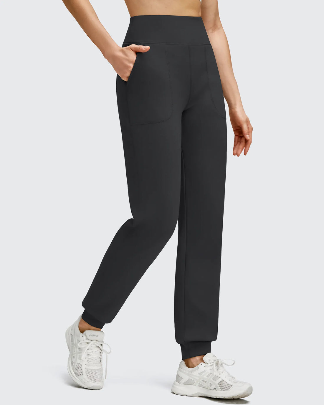 G4Free - Fleece Lined Elastic Cuff Pockets Workout Joggers -GF25D643AA-S-GF25D644AA-S-GF25D645AA-S-GF25D643AB-M-GF25D644AB-M
