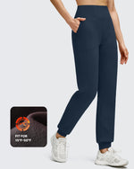 G4Free - Fleece Lined Elastic Cuff Pockets Workout Joggers -GF25D643AA-S-GF25D644AA-S-GF25D645AA-S-GF25D643AB-M-GF25D644AB-M