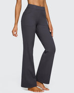 G4Free - Fleece Lined High-Waist Flare Work Pants -GF23A192CA-S