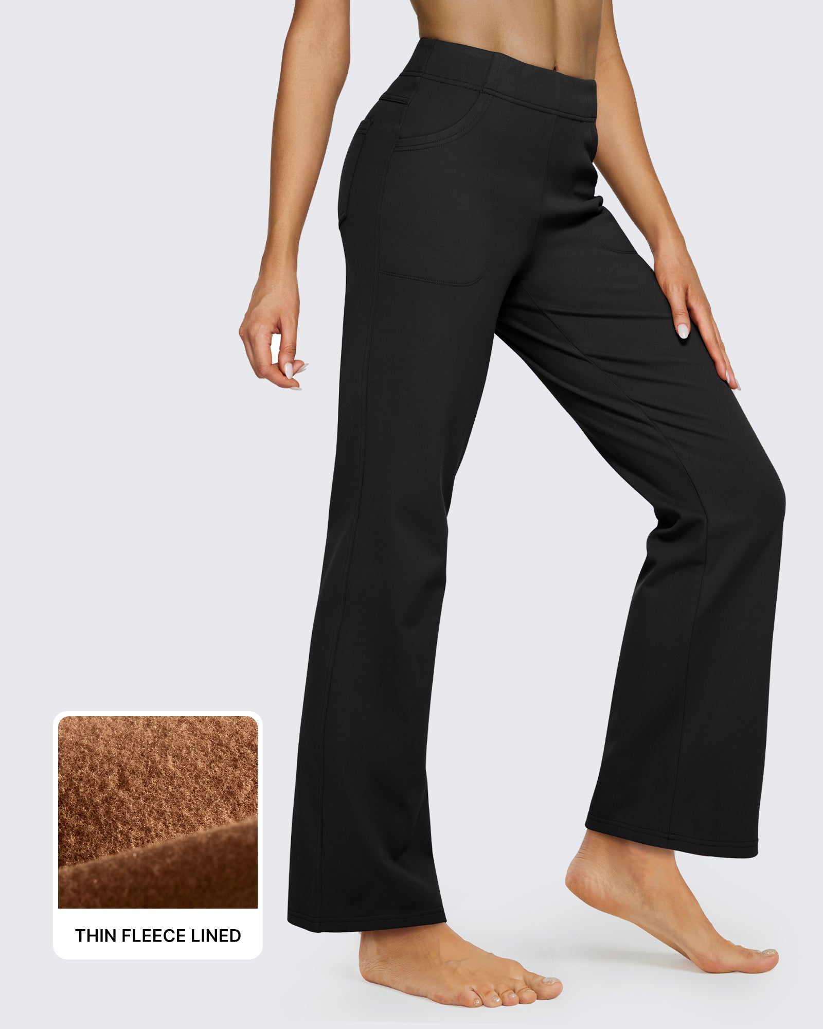 G4Free - Fleece Lined High-Waist Flare Work Pants -GF23A192CA-S-GF23A167DA-S-GF23A193CA-S-GF23A192CB-M-GF23A167DB-M