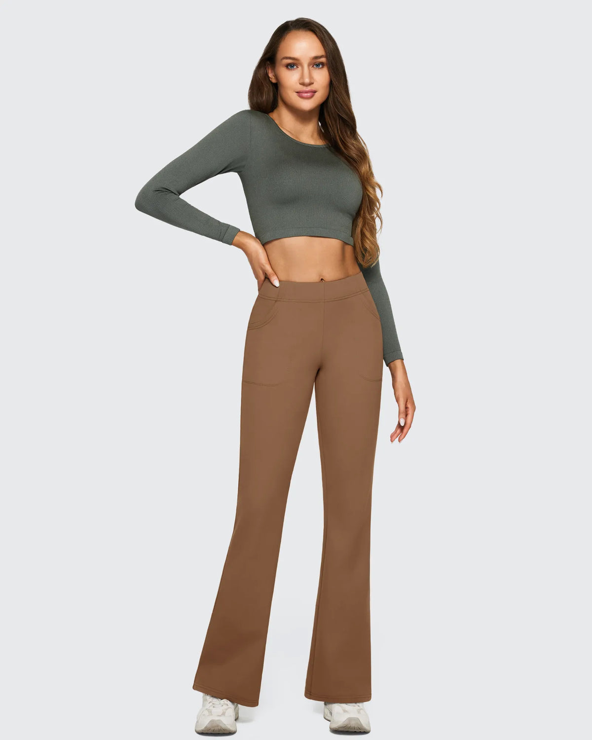 G4Free - Fleece Lined High-Waist Flare Work Pants -GF23A192CA-S-GF23A167DA-S-GF23A193CA-S-GF23A192CB-M-GF23A167DB-M