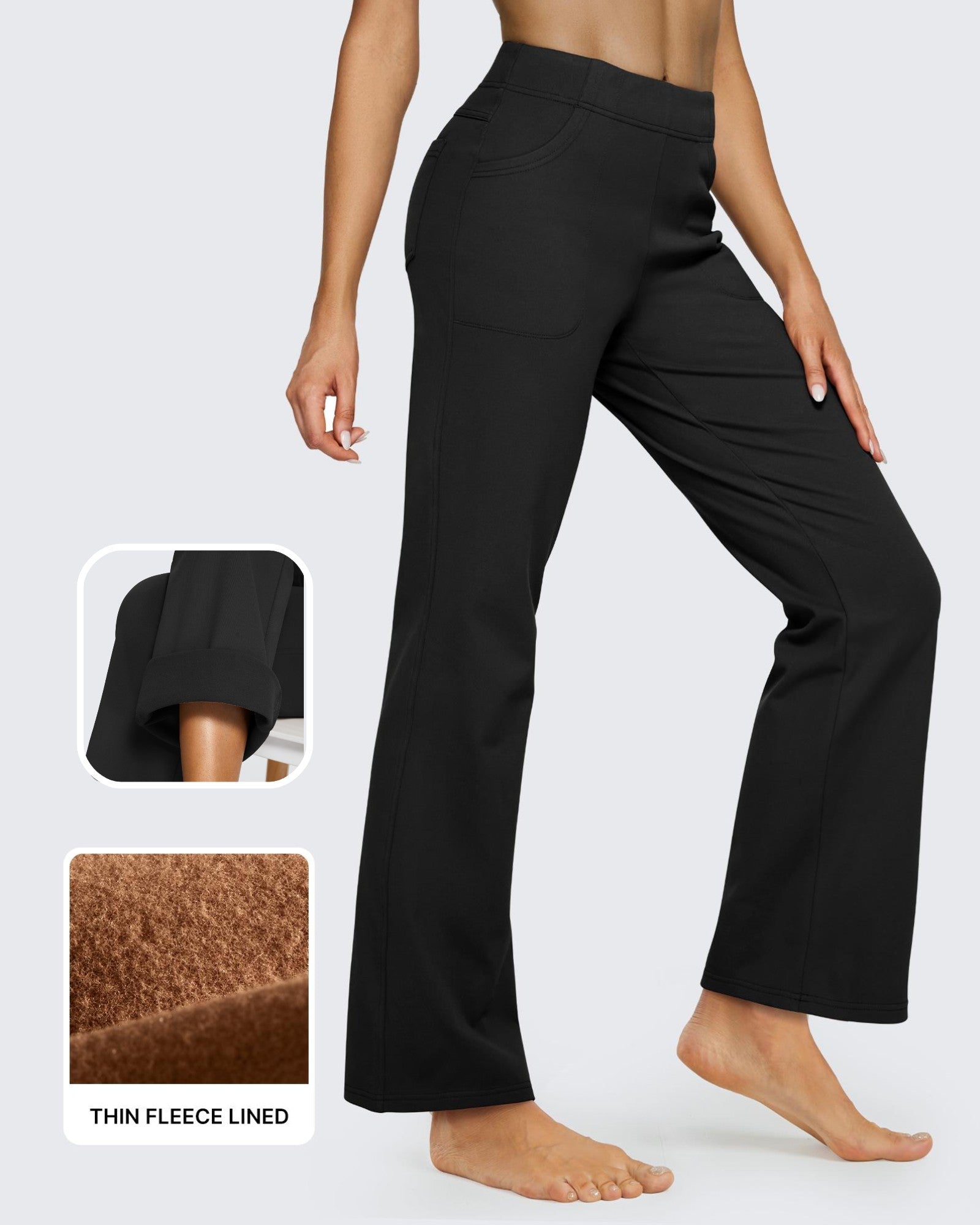 G4Free - Fleece Lined High-Waist Flare Work Pants -GF23A192CA-S-GF23A167DA-S-GF23A193CA-S-GF23A192CB-M-GF23A167DB-M