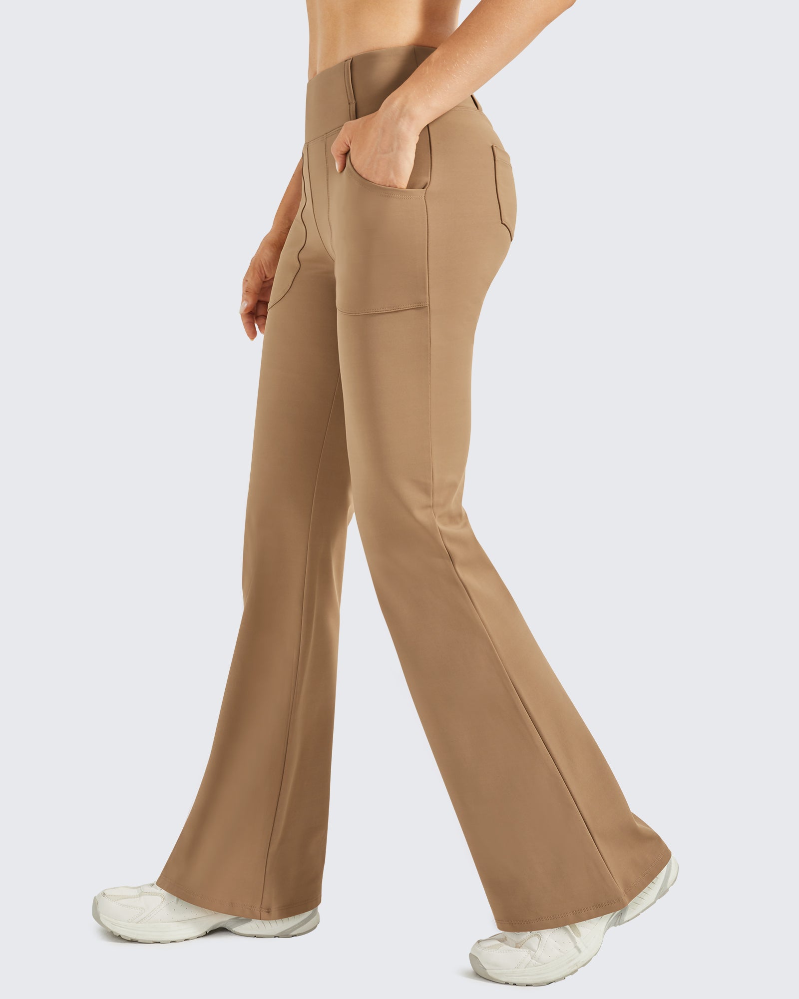 G4Free - Fleece Lined High-Waist Work Flare Pants -GF23A175AA-S