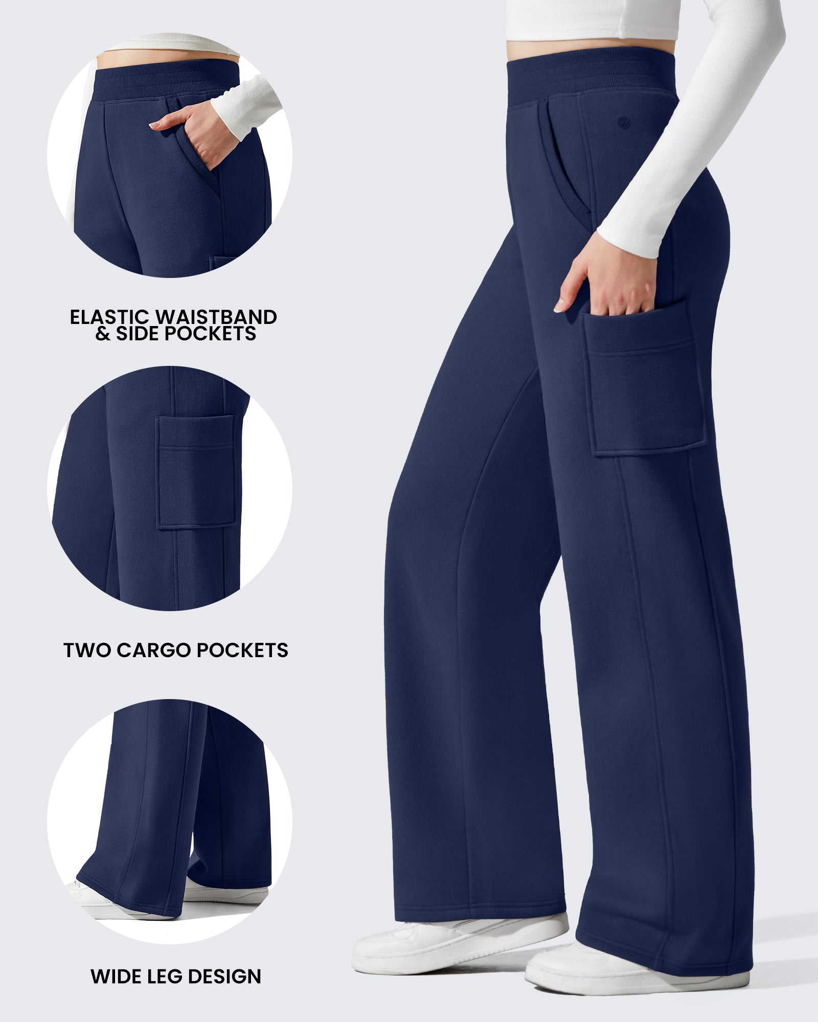 G4Free - Flurrylux Cargo Fleece Lined Thermal Wide Leg Trousers -GF25J731AA-S-GF25J732AA-S-GF25J733AA-S-GF25J731AB-M-GF25J732AB-M