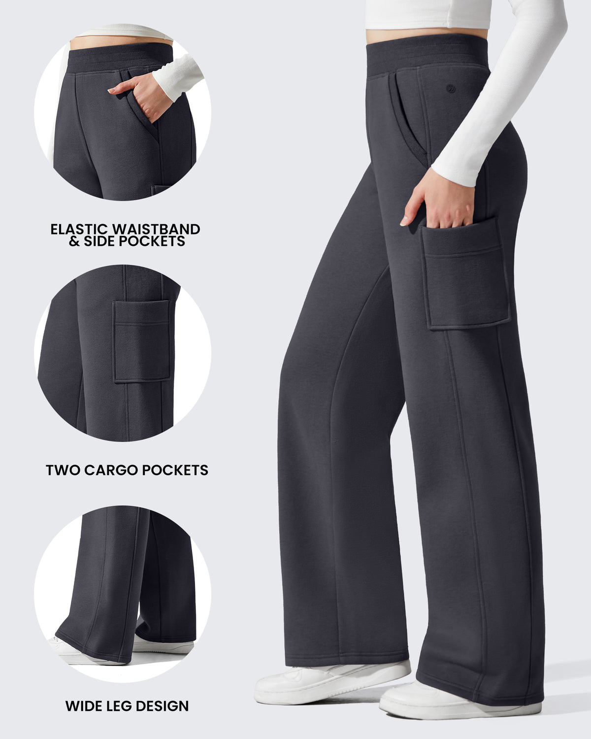 G4Free - Flurrylux Cargo Fleece Lined Thermal Wide Leg Trousers -GF25J731AA-S-GF25J732AA-S-GF25J733AA-S-GF25J731AB-M-GF25J732AB-M