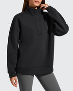 G4Free - Flurrylux Fleece Lined Half Zip Oversized Sweatshirts -GF25F758AA-S-GF25F758AB-M-GF25F758AC-L-GF25F758AD-XL-GF25F758AE-XXL