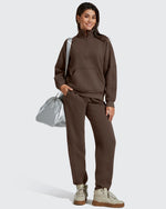 G4Free - Flurrylux Half Zip Mock Neck Cotton Fleece Pullover -GF25F656AA-S-GF25F656AB-M-GF25F656AC-L-GF25F656AD-XL-GF25F656AE-XXL