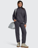 G4Free - Flurrylux Half Zip Mock Neck Cotton Fleece Pullover -GF25F656AA-S-GF25F656AB-M-GF25F656AC-L-GF25F656AD-XL-GF25F656AE-XXL