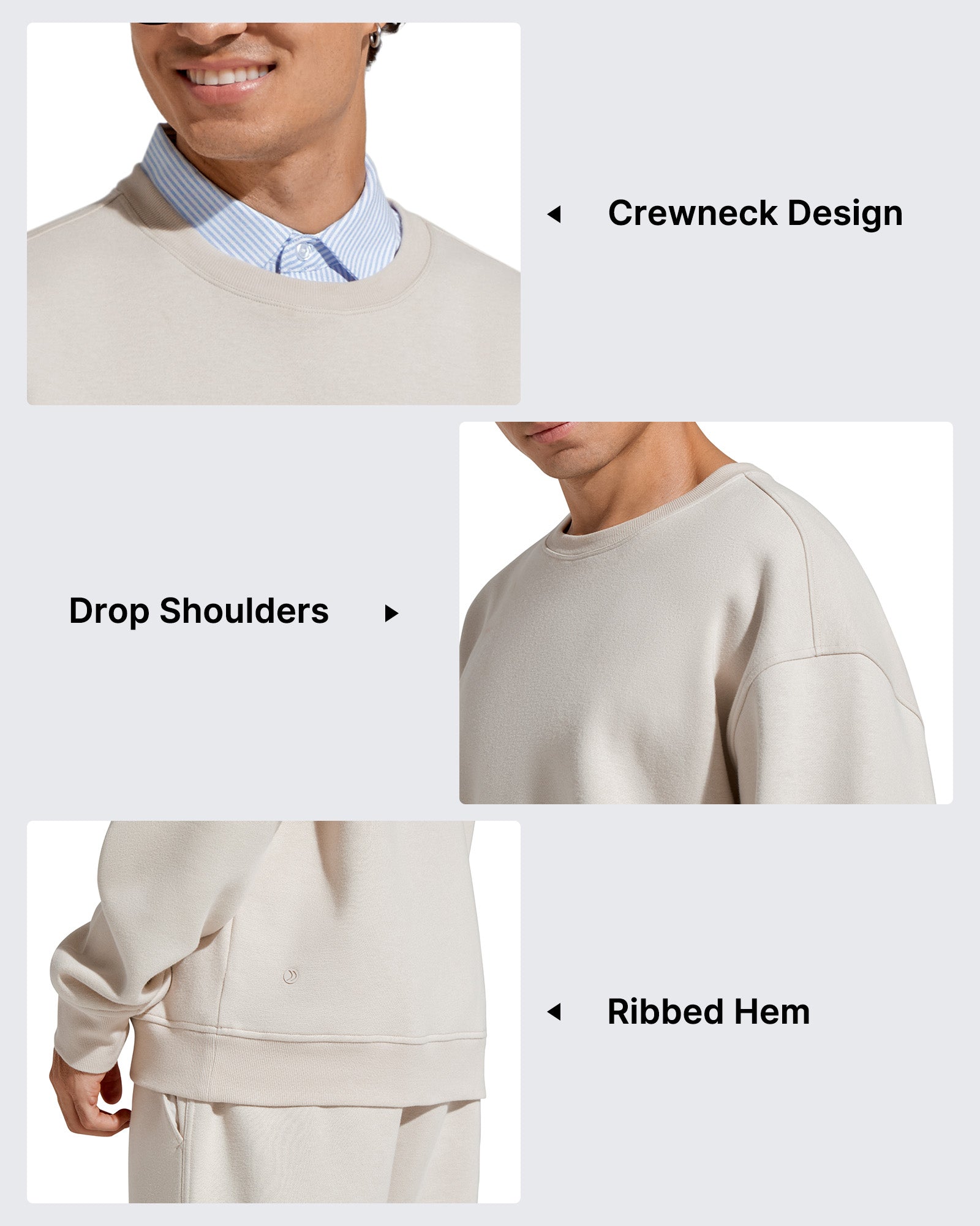 G4Free - Flurrylux Men's Cotton Fleece Lined Crewneck Pullover -GF25FM680AF-XS-GF25FM680AA-S-GF25FM680AB-M-GF25FM680AC-L-GF25FM680AD-XL