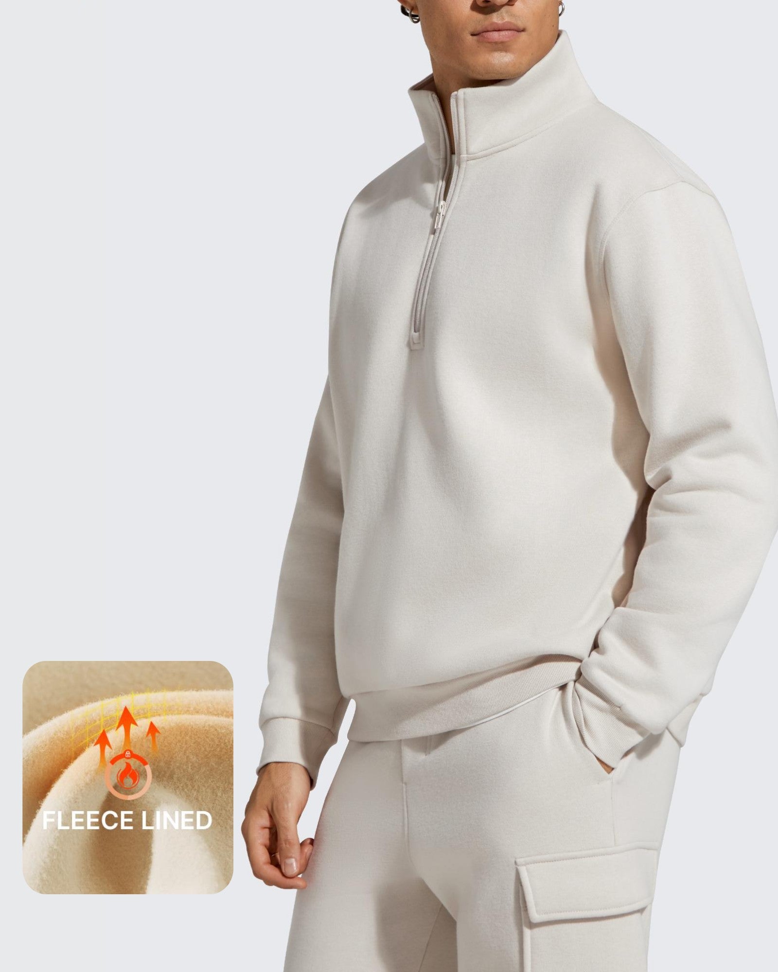 G4Free - Flurrylux Men's Fleece Lined Half Zip Pullover Hoodies -GF25FM740AA-S