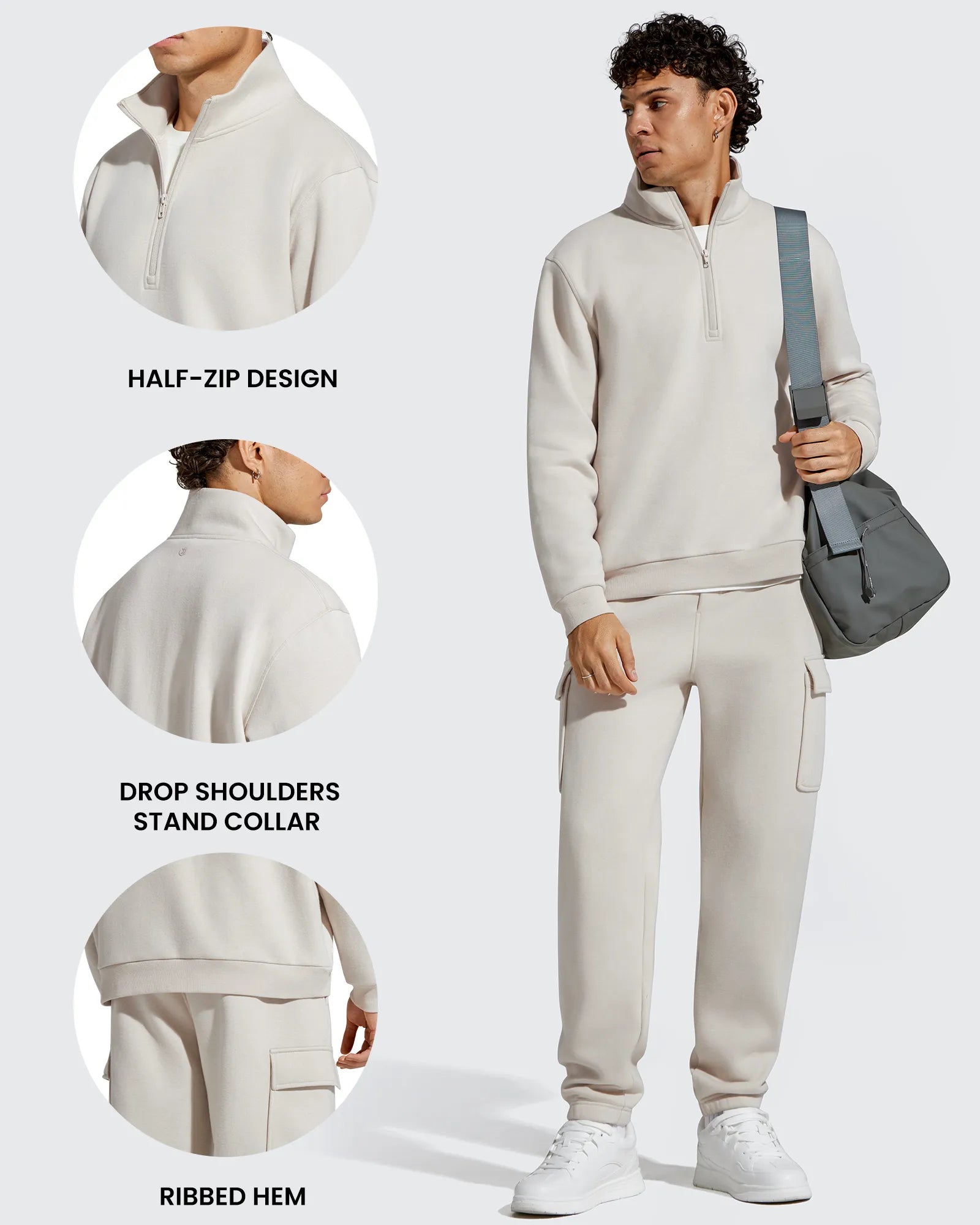 G4Free - Flurrylux Men's Fleece Lined Half Zip Pullover Hoodies -GF25FM740AA-S-GF25FM740AB-M-GF25FM740AC-L-GF25FM740AD-XL-GF25FM740AE-XXL