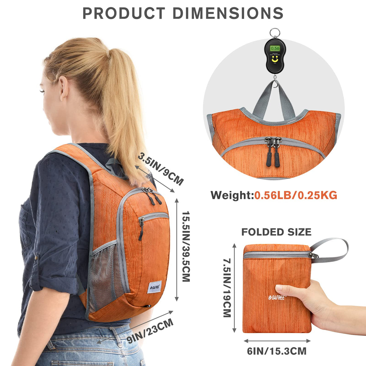 G4Free - G4Free 10L/15L Lightweight Hiking Backpack -TN22B044A-TN23B214A-TN24B381A-TN22B044D-TN23B214D