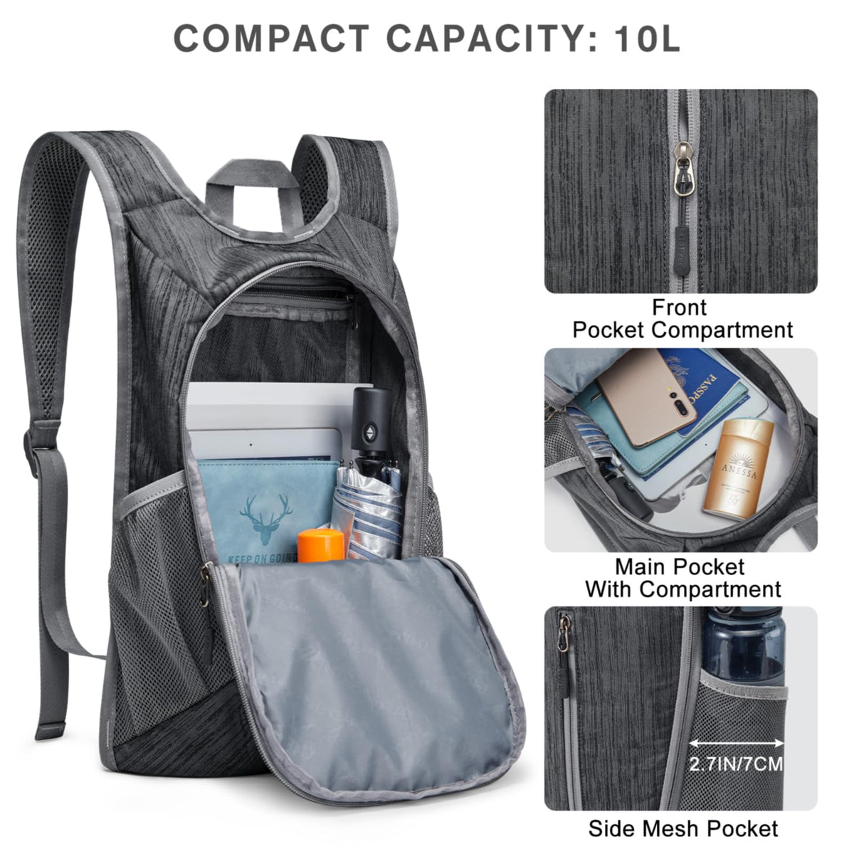 G4Free - G4Free 10L Small Travel Hiking Daypack -TN22B157E-TN22B157A-TN22B157G-TN22B157B-TN22B157J