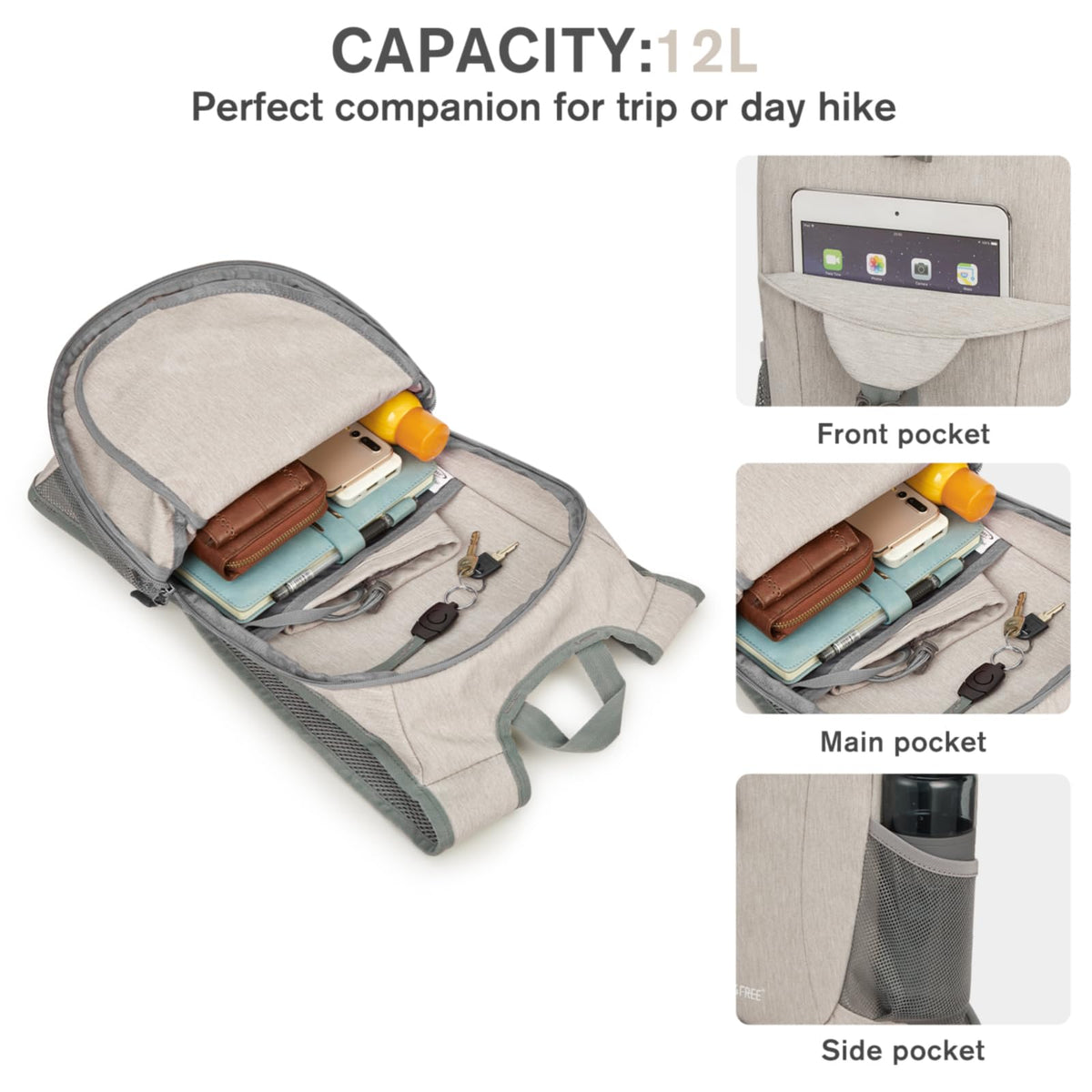 G4Free - G4Free 12L Hiking Backpack -TN23B237T-TN23B237A-TN23B237E-TN23B237P-TN23B237C