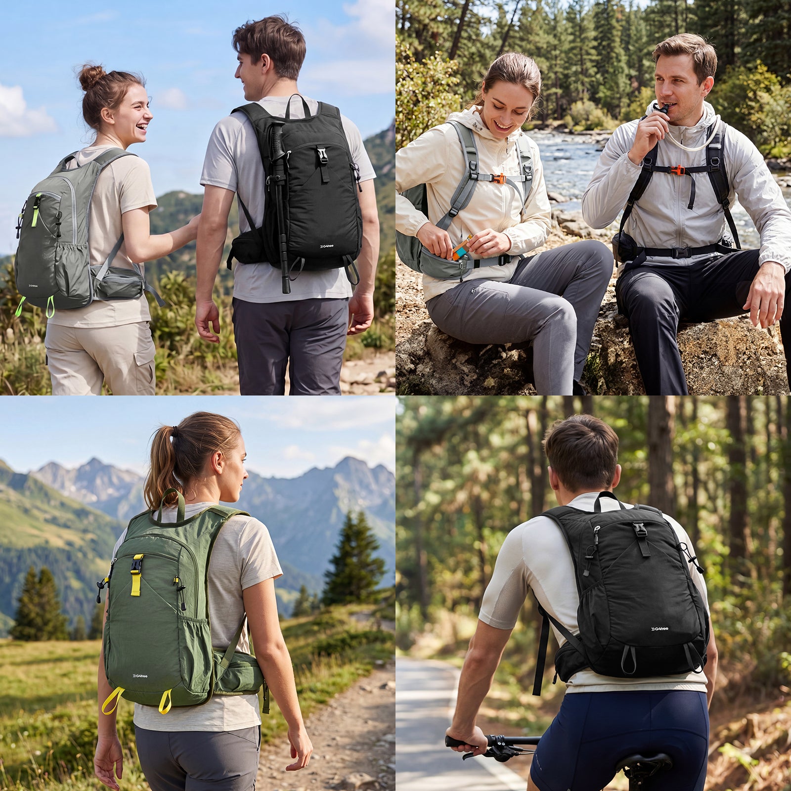 G4Free - G4Free 20L Lightweight Hiking Backpack with Waist Strap -TN25B615A-TN25B615B-TN25B615C