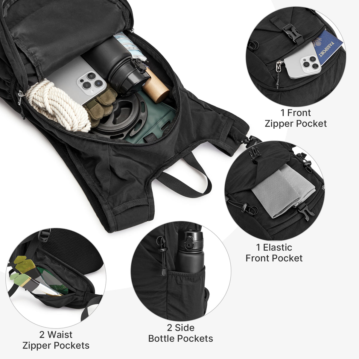 G4Free - G4Free 20L Lightweight Hiking Backpack with Waist Strap -TN25B615A-TN25B615B-TN25B615C