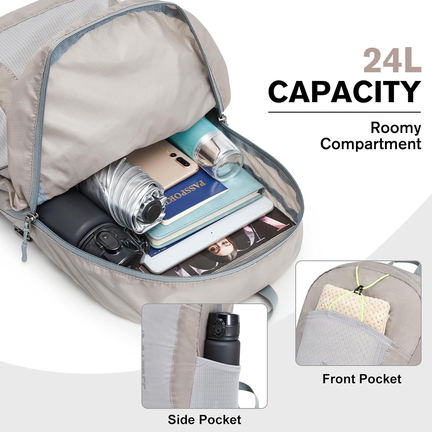 G4Free - G4Free 24L Small Packable Water Resistant Hiking Travel Backpack -TN23B304B-TN23B304A-TN23B304F-TN23B304D-TN23B304C