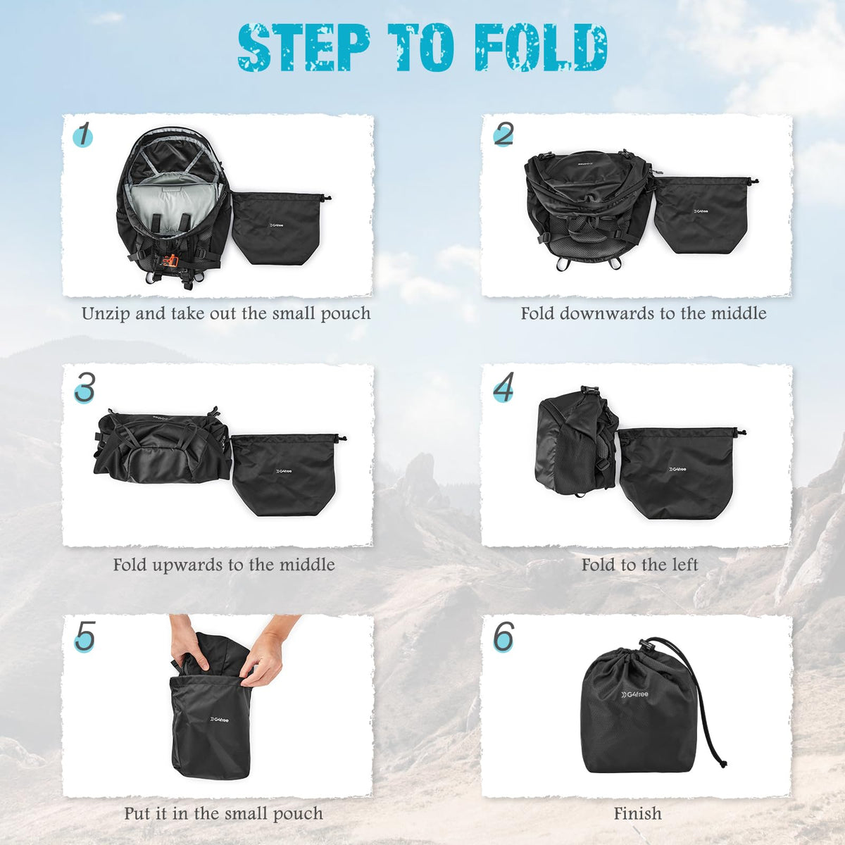 G4Free - G4Free 25L Packable Hiking Backpack with Thickened Back Panel -TN25B507A-TN25B507B-TN25B507C