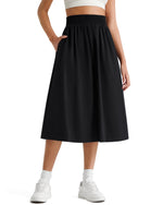 G4Free - G4Free 29" High Waisted Midi Skirt with Pockets UPF 50+ Quick Dry -GF26S960A001A-S-GF26S960A001B-M-GF26S960A001C-L-GF26S960A001D-XL-GF26S960A001F-XS