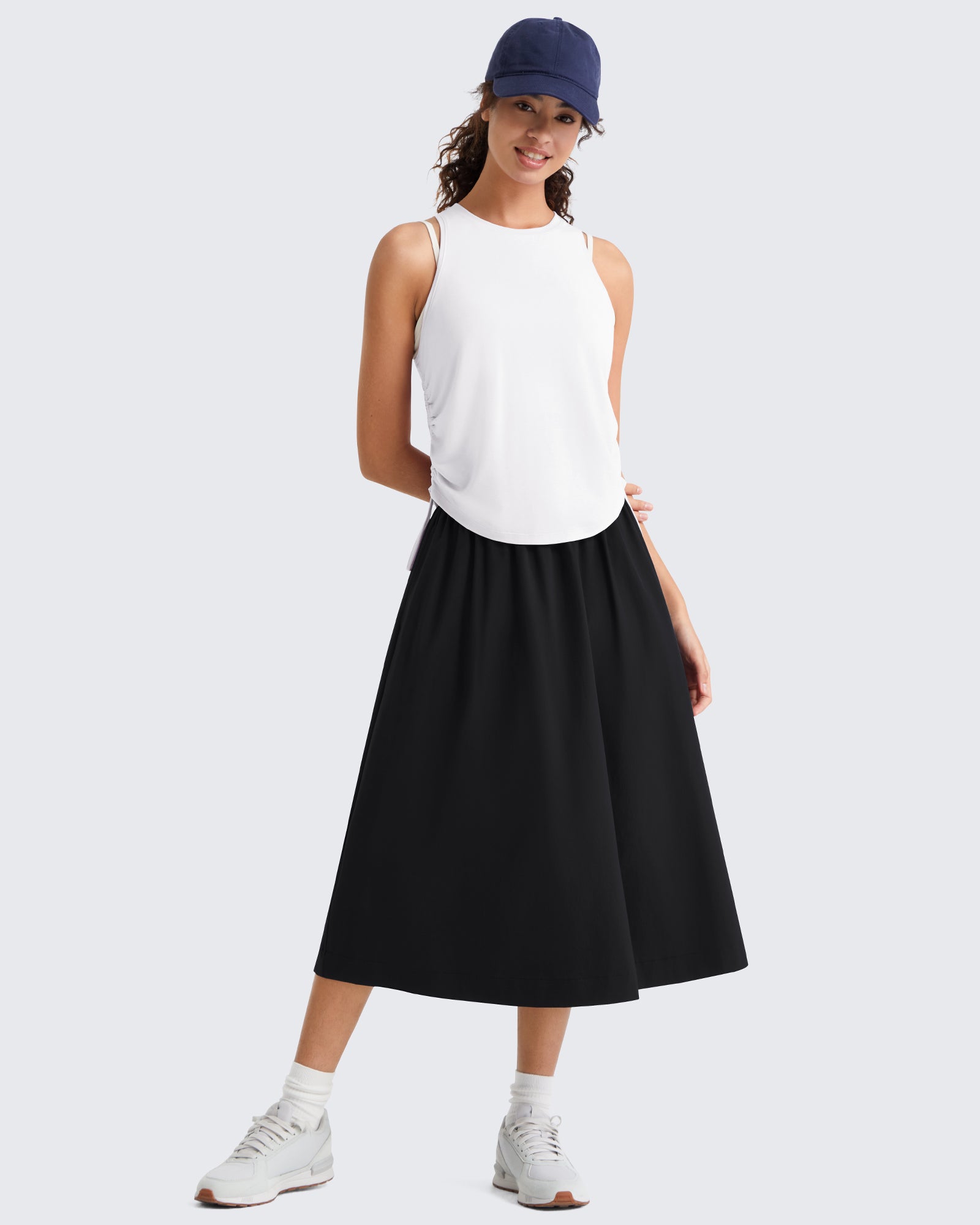 G4Free - G4Free 29" High Waisted Midi Skirt with Pockets UPF 50+ Quick Dry -GF26S960A001A-S-GF26S960A001B-M-GF26S960A001C-L-GF26S960A001D-XL-GF26S960A001F-XS