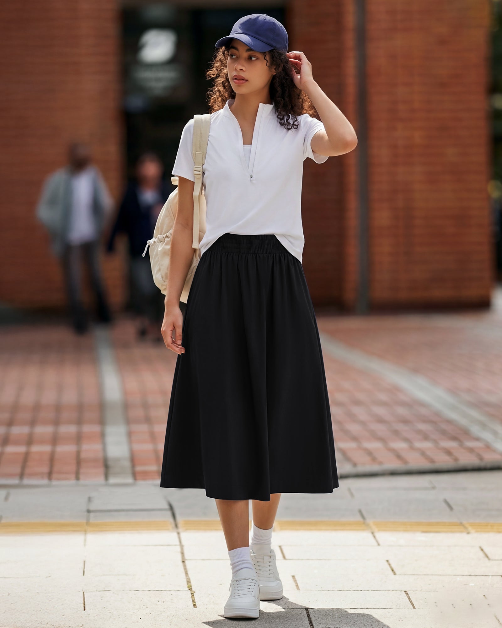 G4Free - G4Free 29" High Waisted Midi Skirt with Pockets UPF 50+ Quick Dry -GF26S960A001A-S-GF26S960A001B-M-GF26S960A001C-L-GF26S960A001D-XL-GF26S960A001F-XS