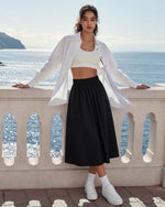 G4Free - G4Free 29" High Waisted Midi Skirt with Pockets UPF 50+ Quick Dry -GF26S960A001A-S-GF26S960A001B-M-GF26S960A001C-L-GF26S960A001D-XL-GF26S960A001F-XS