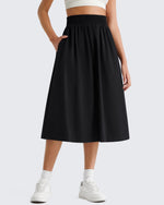 G4Free - G4Free 29" High Waisted Midi Skirt with Pockets UPF 50+ Quick Dry -GF26S960A001A-S-GF26S960A001B-M-GF26S960A001C-L-GF26S960A001D-XL-GF26S960A001F-XS