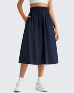 G4Free - G4Free 29" High Waisted Midi Skirt with Pockets UPF 50+ Quick Dry -GF26S960A001A-S-GF26S960A001B-M-GF26S960A001C-L-GF26S960A001D-XL-GF26S960A001F-XS