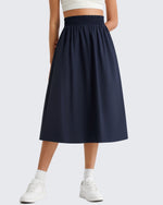 G4Free - G4Free 29" High Waisted Midi Skirt with Pockets UPF 50+ Quick Dry -GF26S960A001A-S-GF26S960A001B-M-GF26S960A001C-L-GF26S960A001D-XL-GF26S960A001F-XS