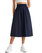 G4Free - G4Free 29" High Waisted Midi Skirt with Pockets UPF 50+ Quick Dry -GF26S960A001A-S-GF26S960A001B-M-GF26S960A001C-L-GF26S960A001D-XL-GF26S960A001F-XS