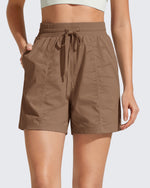 G4Free - G4Free 4" High Waisted Workout Shorts with Pockets -GF26E847A001A-S-GF26E847A001B-M-GF26E847A001C-L-GF26E847A001D-XL-GF26E847A001E-XXL