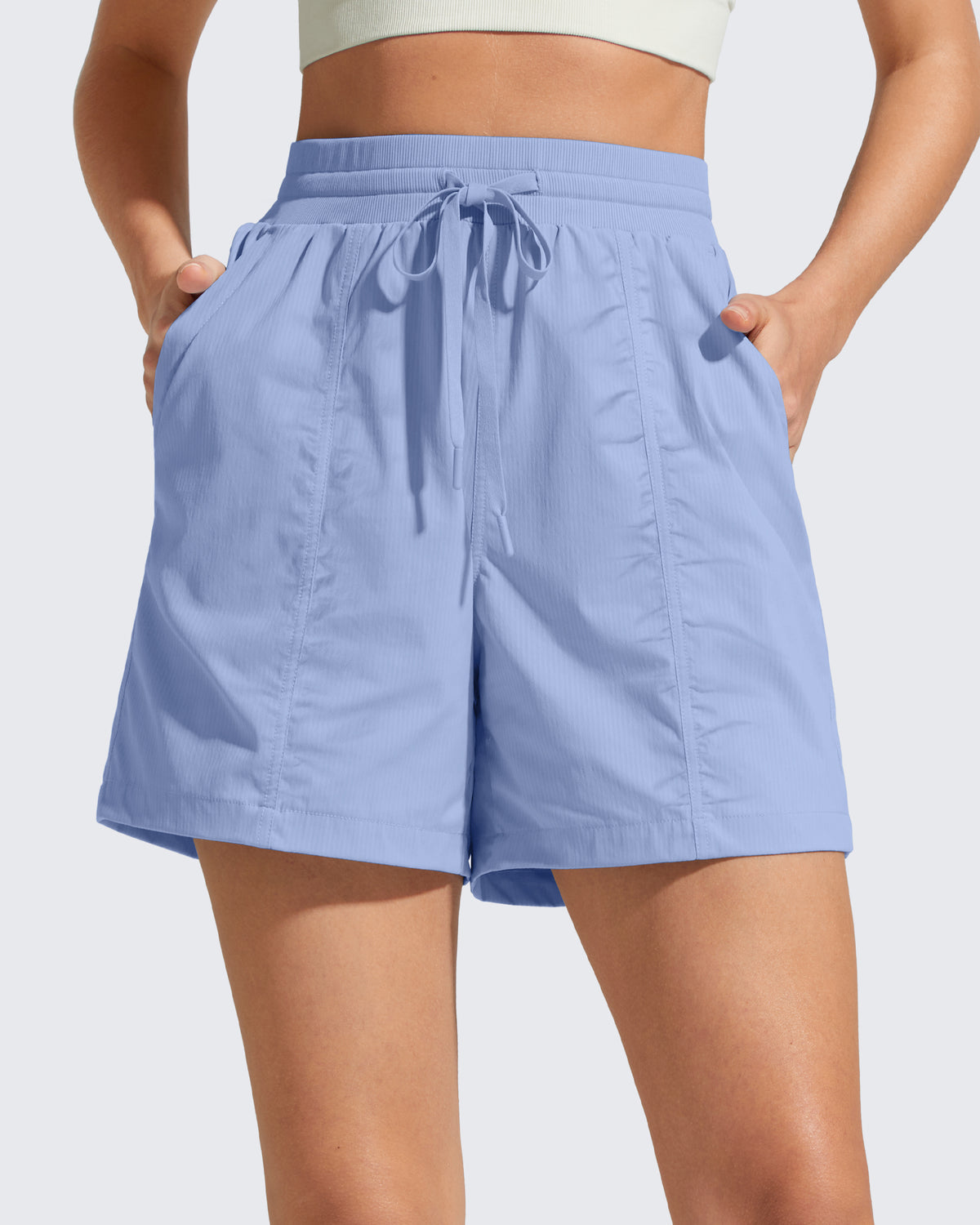 G4Free - G4Free 4" High Waisted Workout Shorts with Pockets -GF26E847A001A-S-GF26E847A001B-M-GF26E847A001C-L-GF26E847A001D-XL-GF26E847A001E-XXL