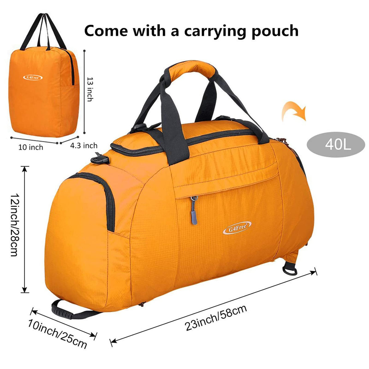 G4Free - G4Free 40L 3-Way Duffle Bag Backpack Gym Bag -D01V084A-D01V084B-D01V084F-D01V084D-D01V084G