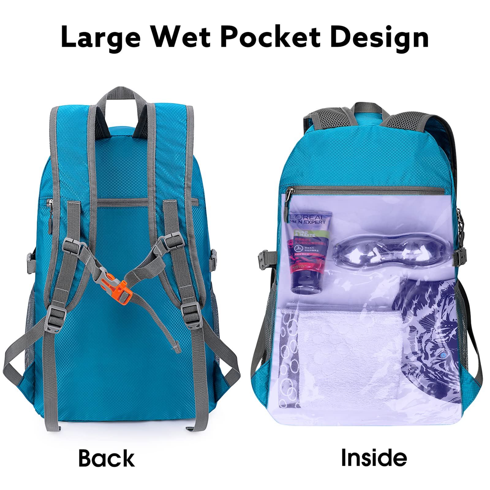 G4Free - G4Free 40L Lightweight Packable Hiking Backpack -D02V707A-D02V707J-D02V707E-D02V707F-D02V707C