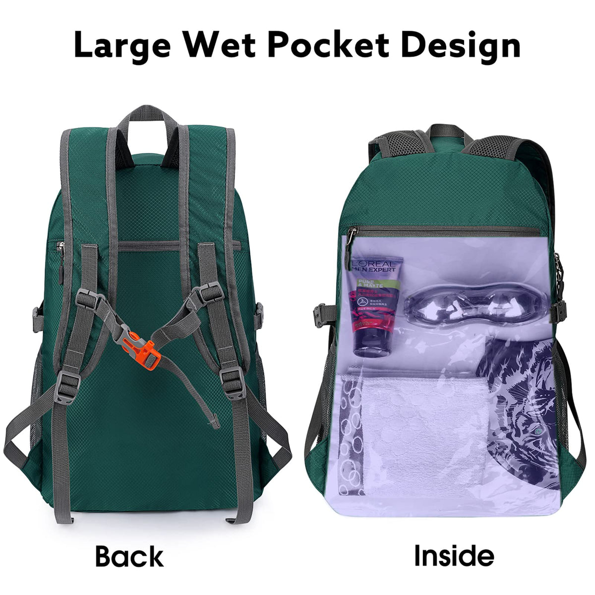G4Free - G4Free 40L Lightweight Packable Hiking Backpack -D02V707A-D02V707J-D02V707E-D02V707F-D02V707C
