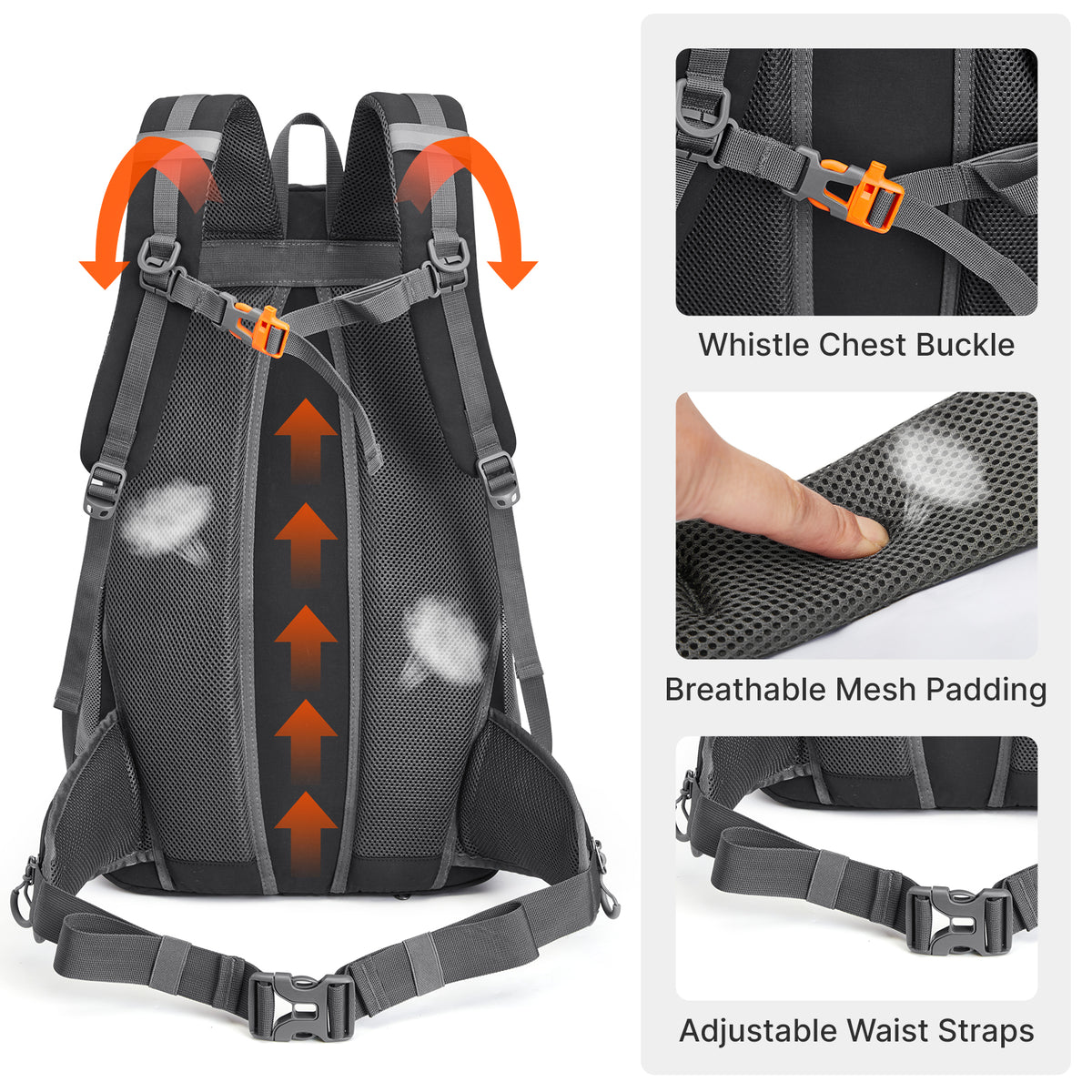G4Free - G4Free 40L Lightweight Travel Backpack with Rain Cover -TN26B623A-TN26B623B-TN26B623C