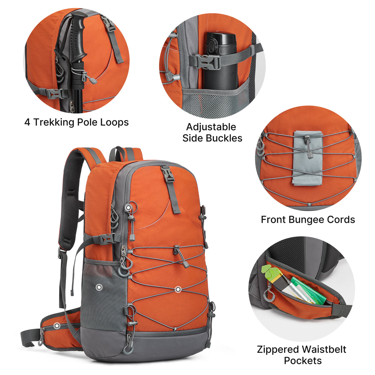 G4Free - G4Free 40L Lightweight Travel Backpack with Rain Cover -TN26B623A-TN26B623B-TN26B623C