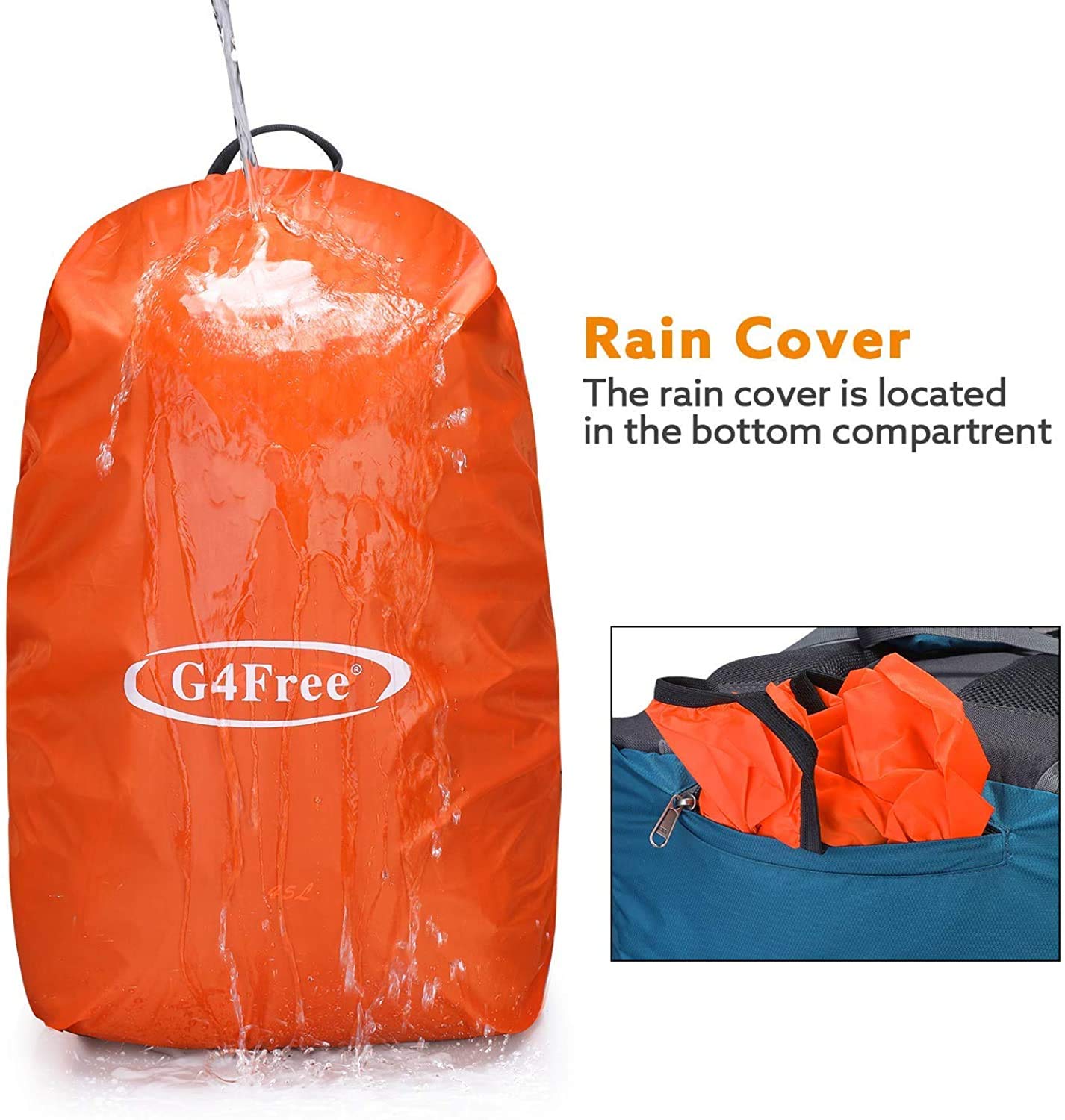 G4Free - G4Free 45L Waterproof Hiking Travel Backpack with Rain Cover -D02V648A-D02V648B-D02V648C-D02V648D