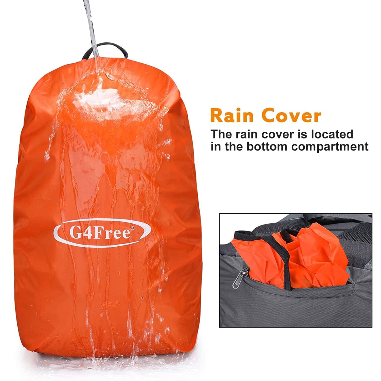 G4Free - G4Free 45L Waterproof Hiking Travel Backpack with Rain Cover -D02V648A-D02V648B-D02V648C-D02V648D