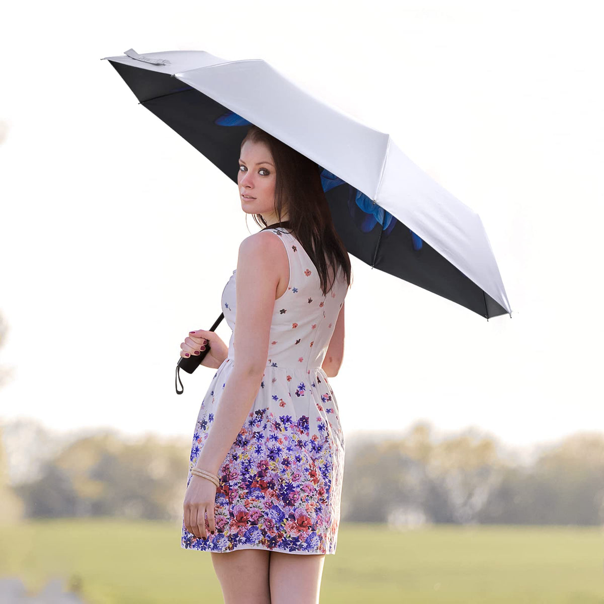 G4Free - G4Free 46 Inch Auto Open UPF 50+ UV Protection Large Travel Umbrella -D02V746A-D02V746D-D02V746M