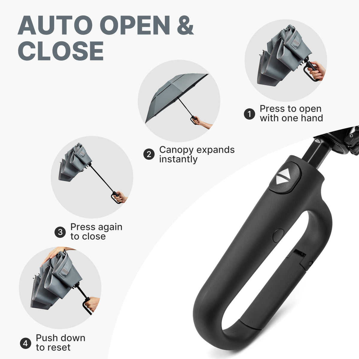 G4Free - G4Free 46" Inverted Umbrella – Carabiner Handle -NT25A620A-NT25A620B-NT25A620C-NT25A620D