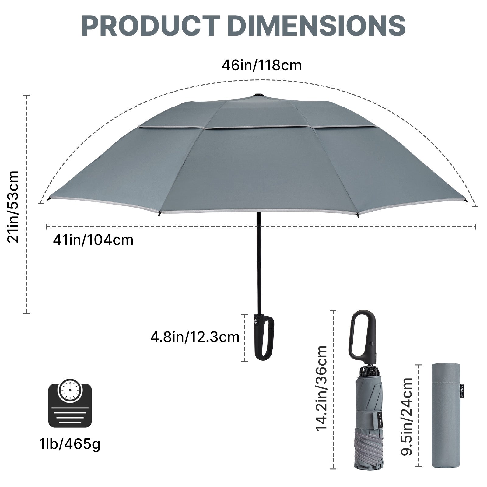 G4Free - G4Free 46" Inverted Umbrella – Carabiner Handle -NT25A620A-NT25A620B-NT25A620C-NT25A620D