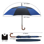 G4Free - G4Free 52/62inch Wooden J Handle Auto Open  Golf Umbrella -D02V552A-D02V657A-D02V552B-D02V657B-D02V552J