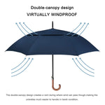 G4Free - G4Free 52/62inch Wooden J Handle Auto Open  Golf Umbrella -D02V552A-D02V657A-D02V552B-D02V657B-D02V552J