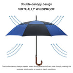 G4Free - G4Free 52/62inch Wooden J Handle Auto Open  Golf Umbrella -D02V552A-D02V657A-D02V552B-D02V657B-D02V552J